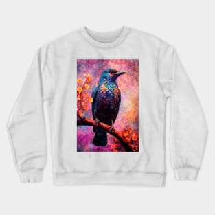 Starling bird painting colors art #starling Crewneck Sweatshirt